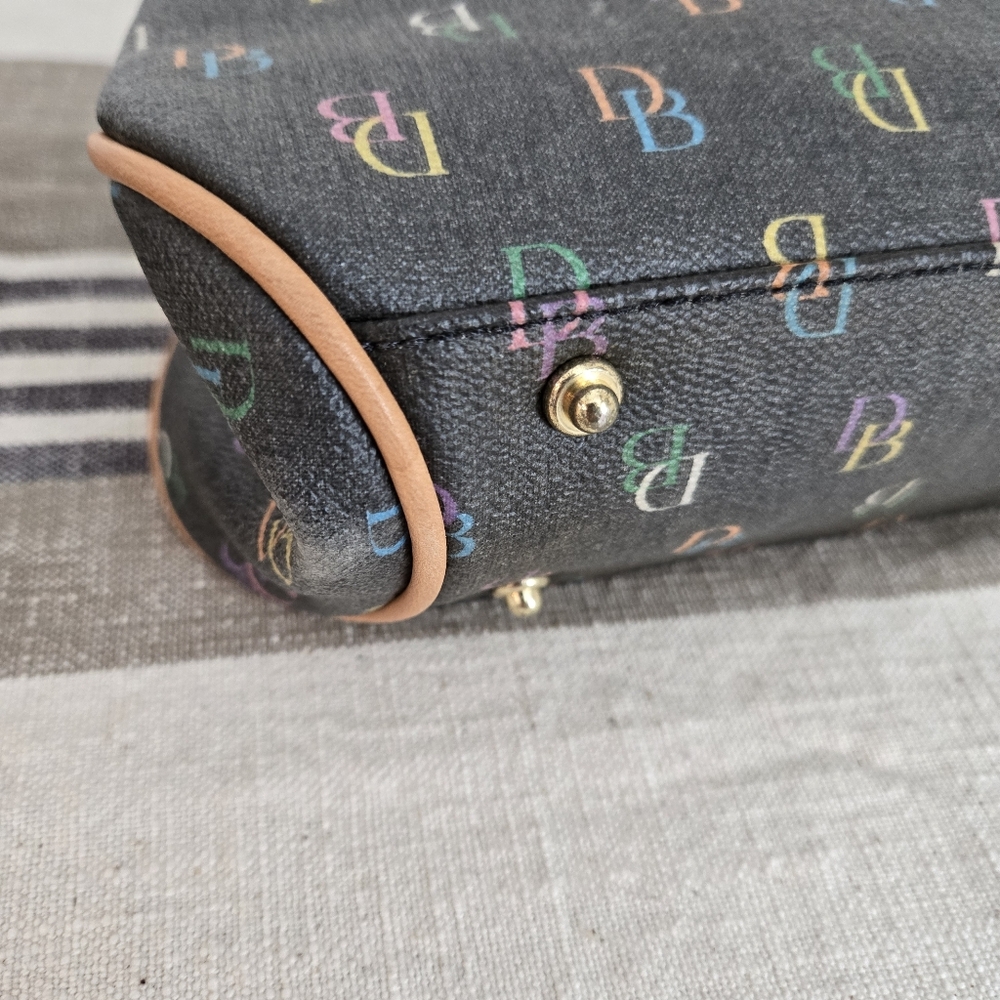 Dooney & Bourke Multicolor Monogram Satchel With Rainbow Zipper - Picture 7 of 9